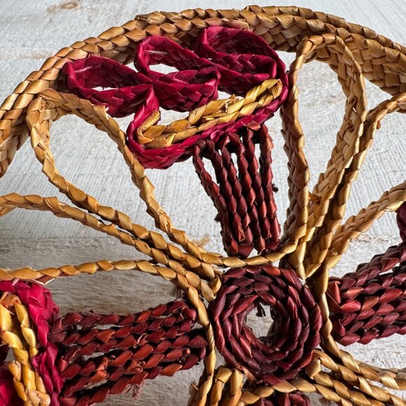 Vintage Single Woven Trivet Hot Plate Coaster - Picture 8 of 8